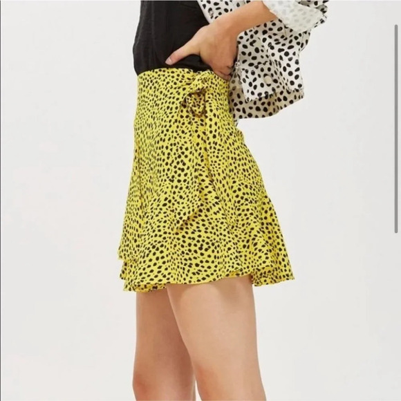 Topshop Leopard Animal Ruffle Hem Mini Skirt 8 - Picture 4 of 13